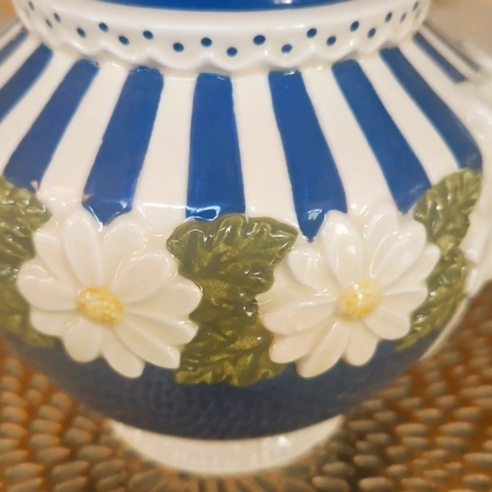 Teapot Collectable By Sandys Closet # 18213 Suzette Mini Teapot Blue Shoe 2001